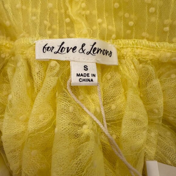For Love and Lemons Emma Floral Sheer Maxi Dress Yellow Size Small NWT - Picture 6 of 8